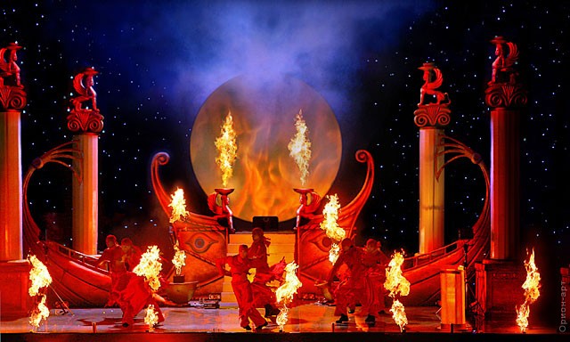 Шоу «Танец огня» для самарской компании «Сок», первое мультимедийное шоу в зале